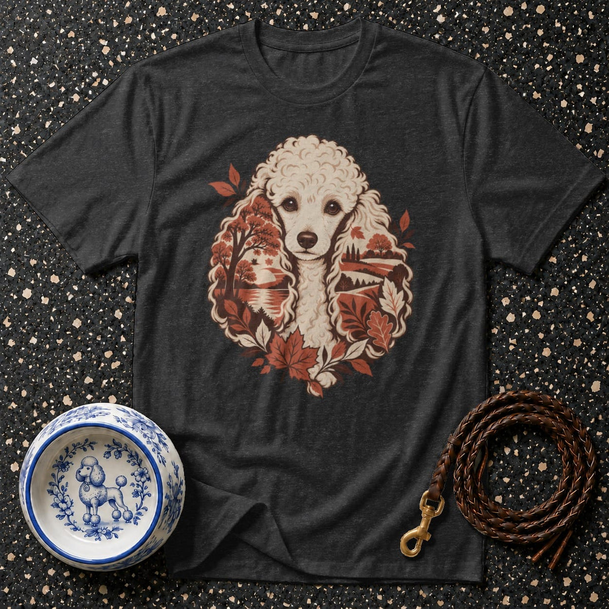 T-shirt Autumn Poodle T-Shirt Poodle Landscape T-Shirt | Premium Dog Apparel