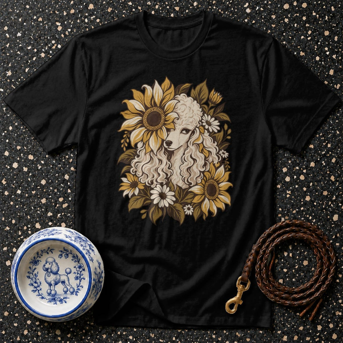 T-shirt Sunflower Poodle Bloom T-Shirt Poodle Sunflower T-Shirt | Premium Dog Apparel