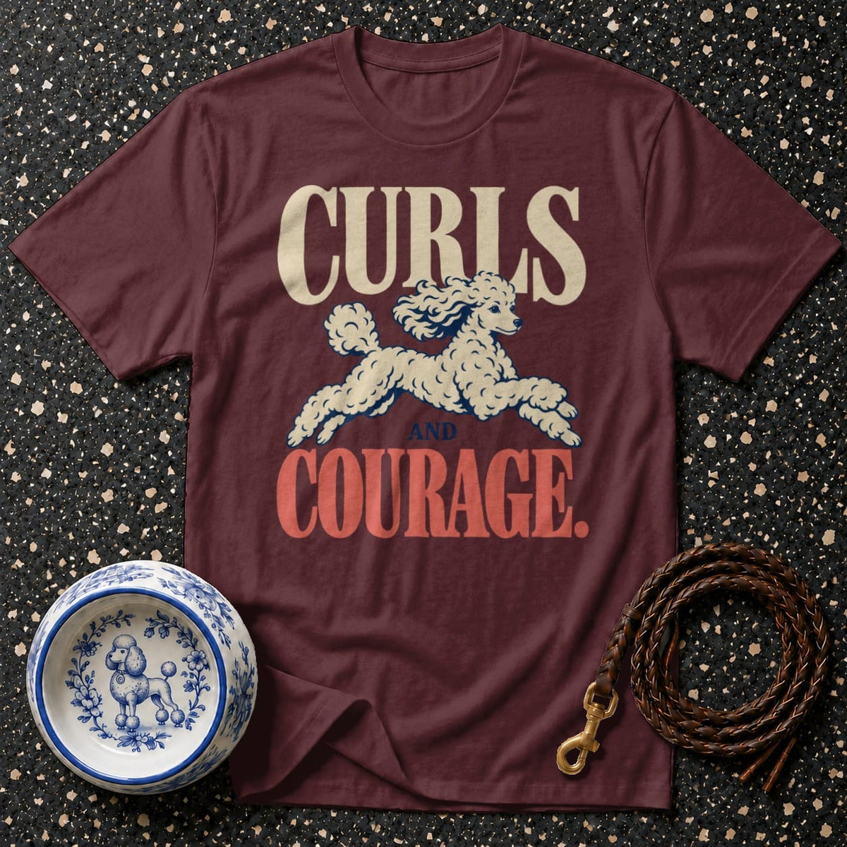 T-shirt Curls and Courage Poodle T-Shirt Curls and Courage Poodle T-Shirt | Premium Dog Apparel