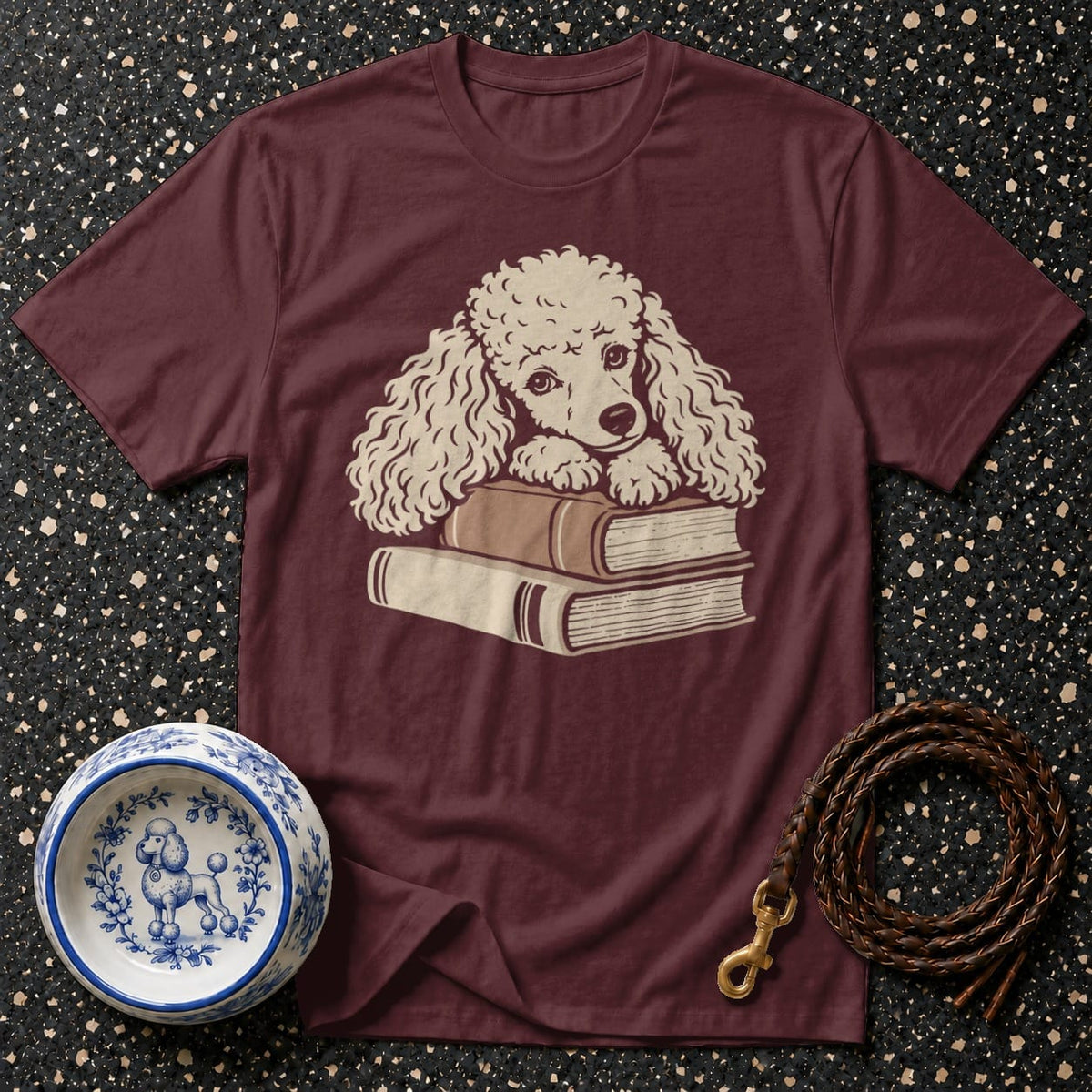 T-shirt Bookish Poodle T-Shirt Poodle Reading Books T-Shirt | Premium Dog Lover Apparel