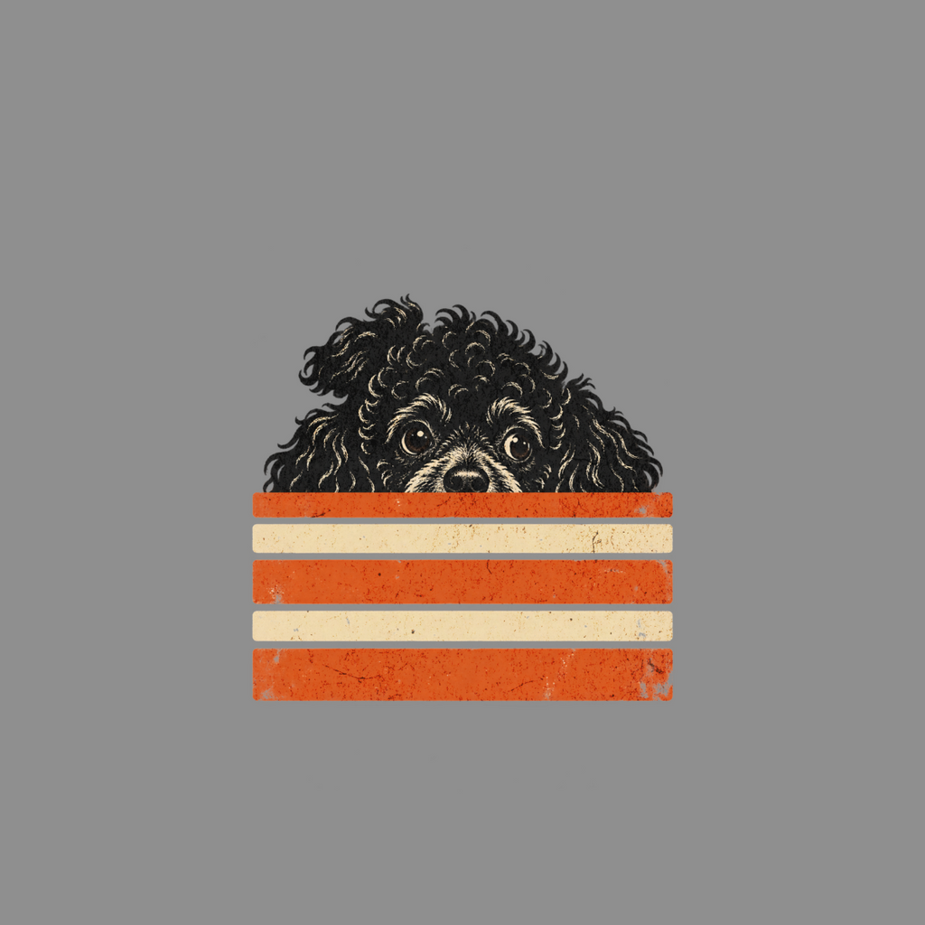 Retro Peeking Poodle T-Shirt