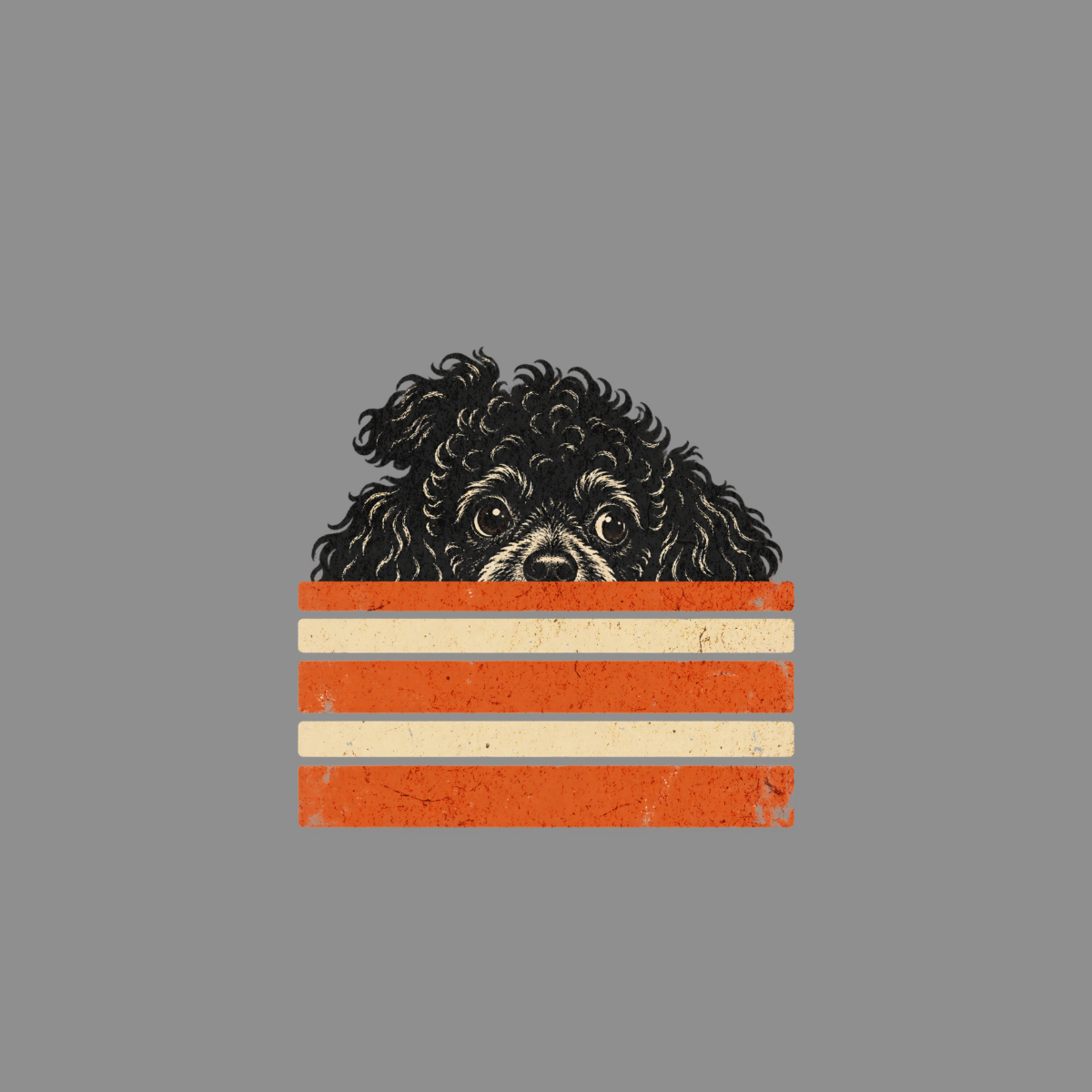 Retro Peeking Poodle T-Shirt