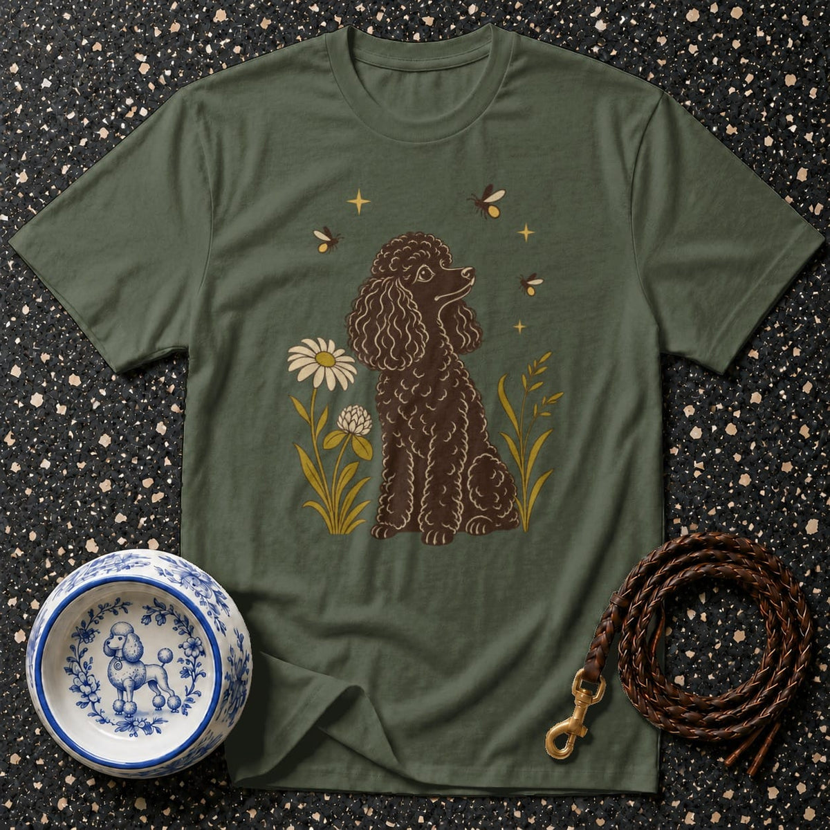 T-shirt Botanical Poodle Garden T-Shirt Poodle in Bloom T-Shirt | Premium Dog Apparel