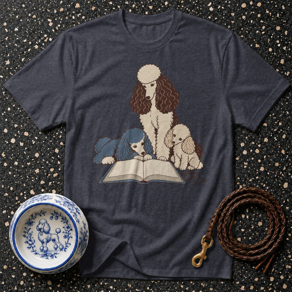 T-shirt Poodle Book Club T-Shirt Poodle Reading T-Shirt | Whimsical Dog Apparel