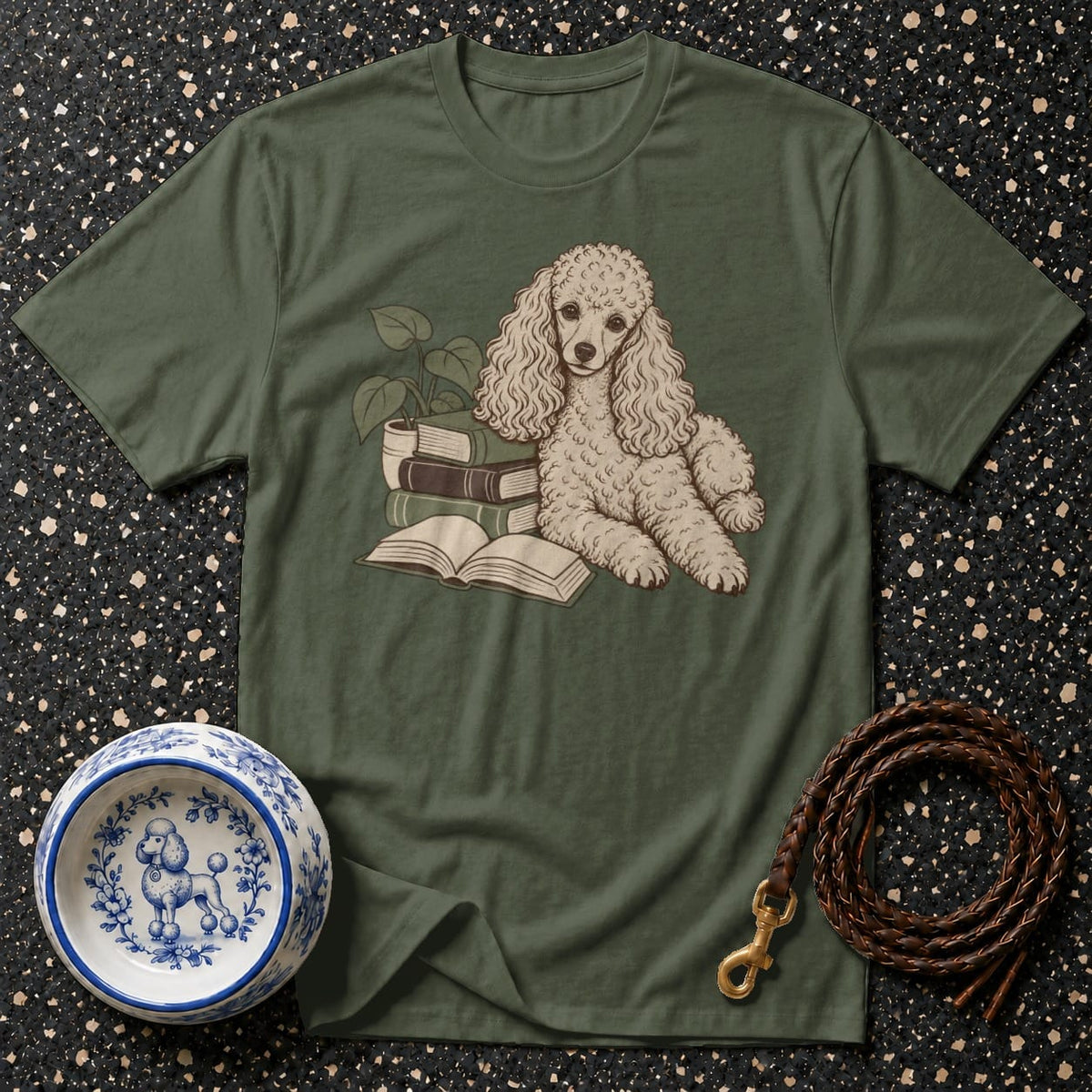 T-shirt Vintage Bookworm Poodle T-Shirt Poodle Reading T-Shirt | Book Lover Apparel