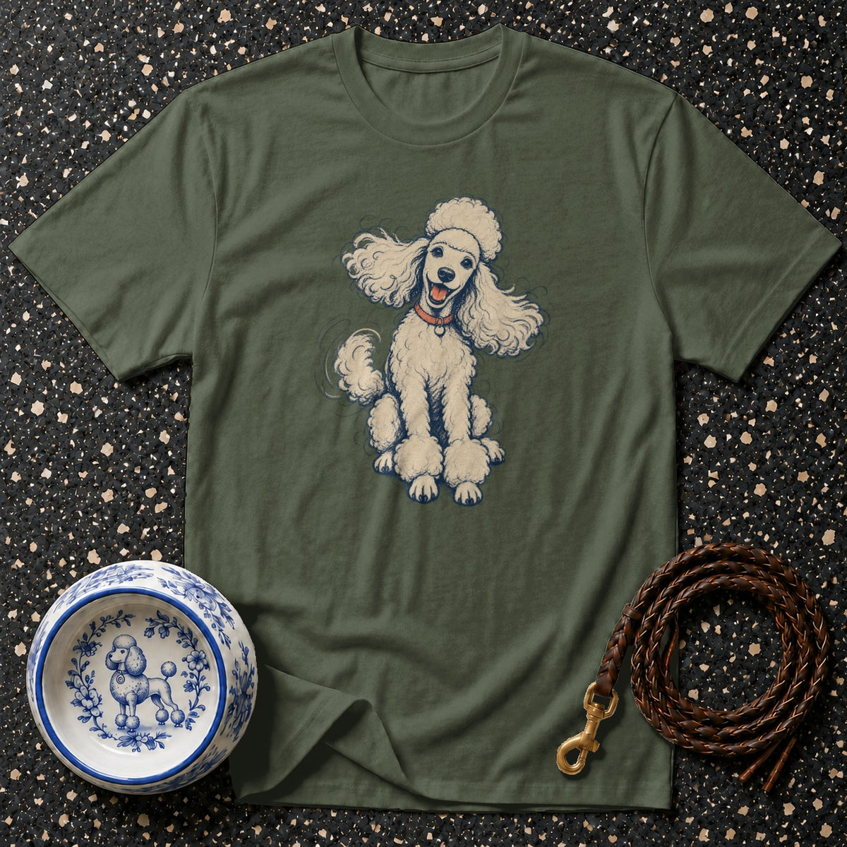 Playful Poodle Sketch T-Shirt