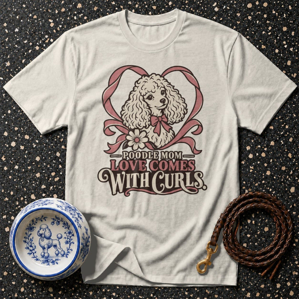 T-shirt Vintage Poodle Mom T-Shirt Poodle Mom T-Shirt | Love Comes With Curls