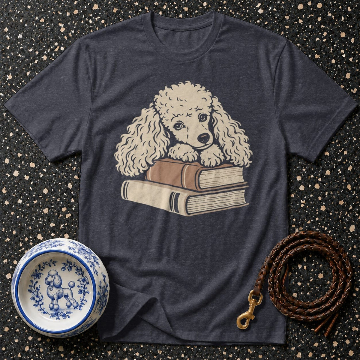 T-shirt Bookish Poodle T-Shirt Poodle Reading Books T-Shirt | Premium Dog Lover Apparel