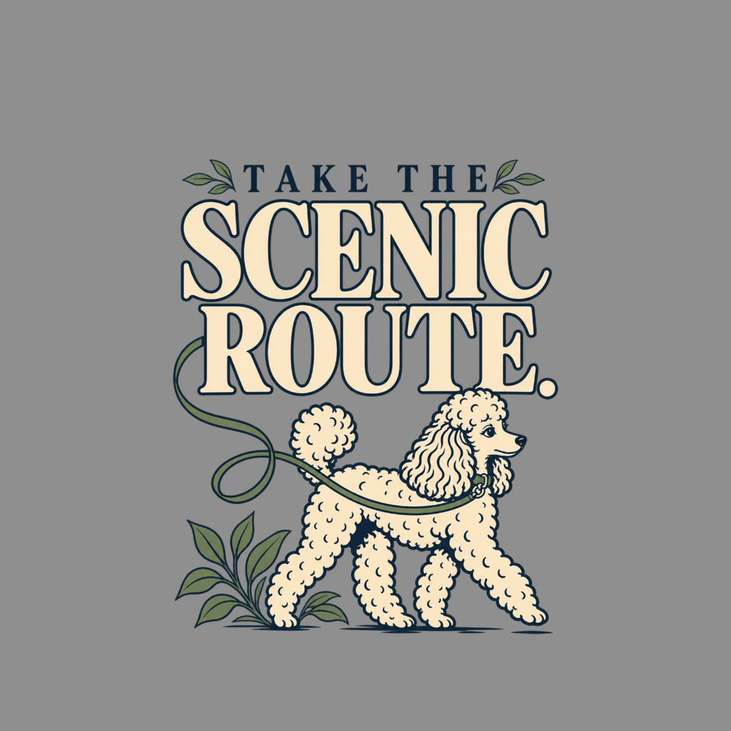 T-shirt Take The Scenic Route Poodle T-Shirt Take the Scenic Route Poodle T-Shirt | Premium Apparel
