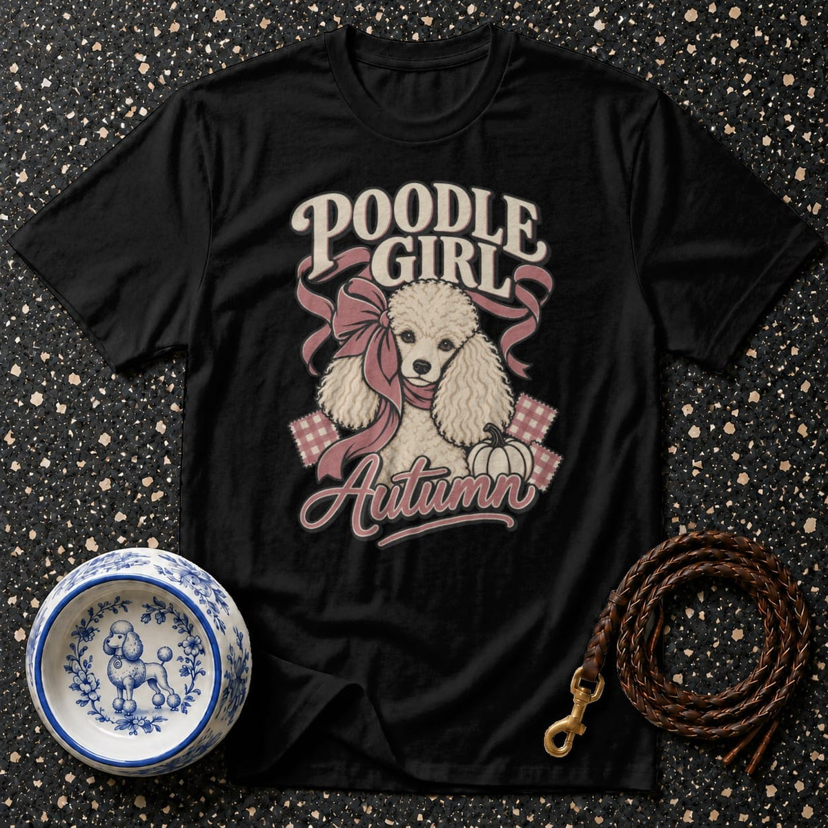 Retro Poodle Girl Autumn T-Shirt Poodle Girl Autumn T-Shirt | Premium Dog Apparel