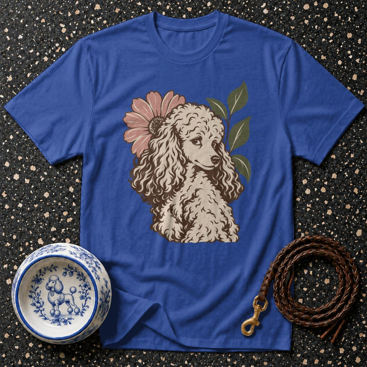 T-shirt Vintage Floral Poodle T-Shirt Vintage Poodle T-Shirt | Floral Dog Graphic Tee