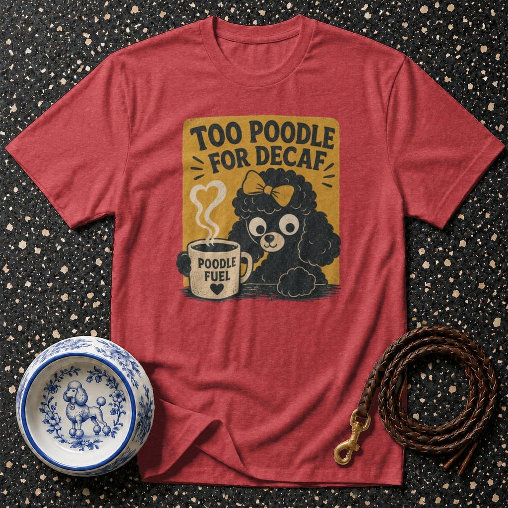 T-shirt Too Poodle For Decaf T-Shirt Poodle Fuel T-Shirt | Coffee Lover Dog Apparel