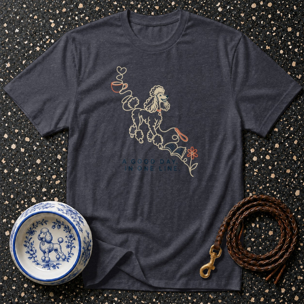 Good Day Poodle Line Art T-Shirt