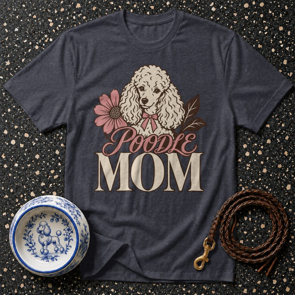 T-shirt Vintage Floral Poodle Mom T-Shirt Poodle Mom T-Shirt | Dog Lover Apparel