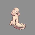 T-shirt Scholar Poodle Graphic T-Shirt Poodle Reading T-Shirt | Premium Dog Apparel