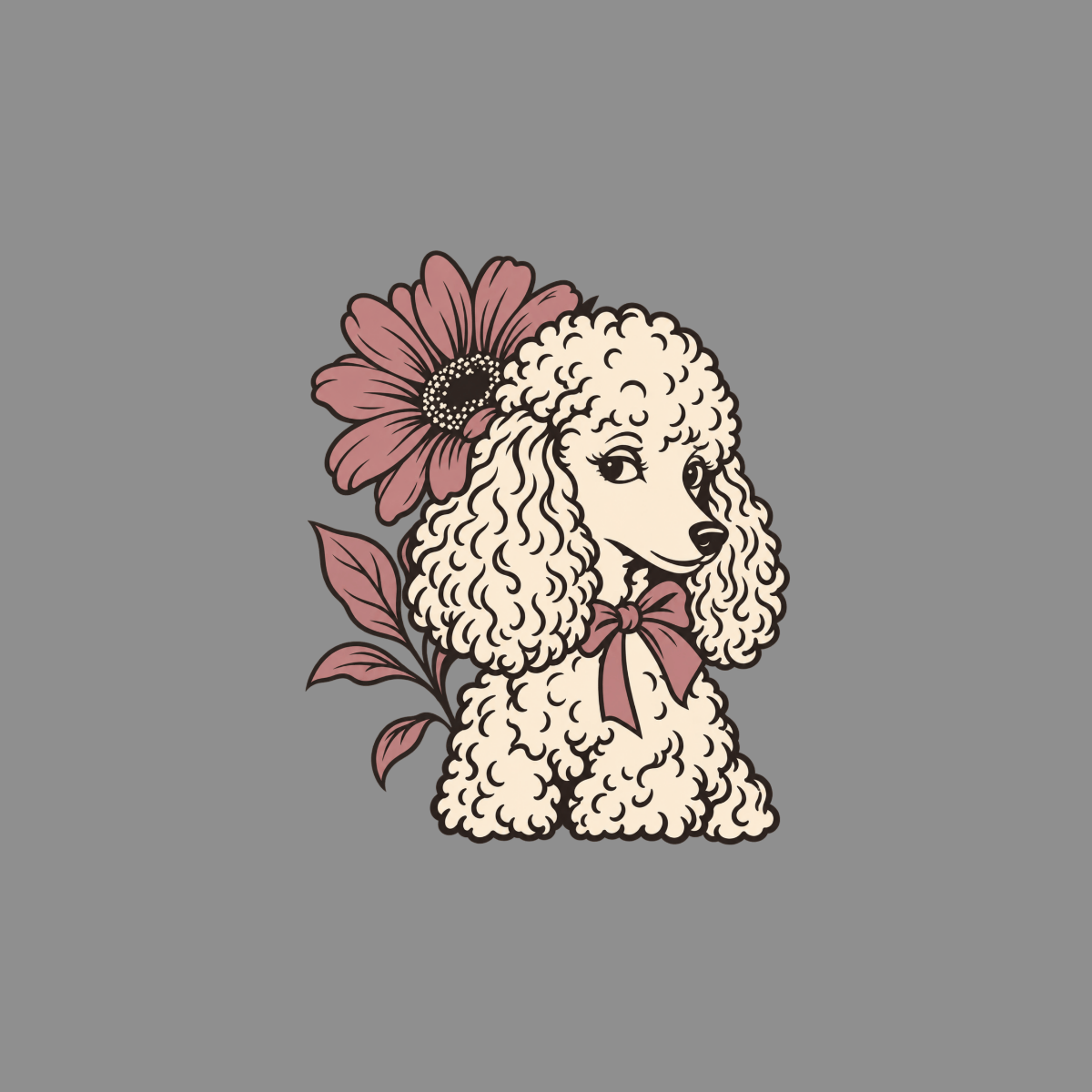 T-shirt Vintage Floral Poodle T-Shirt Poodle Floral T-Shirt | Premium Dog Apparel