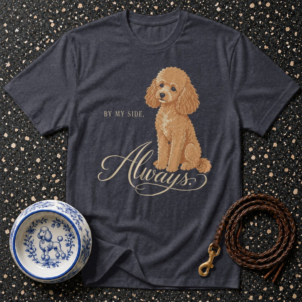 T-shirt with a poodle graphic and "Always By My Side" text.