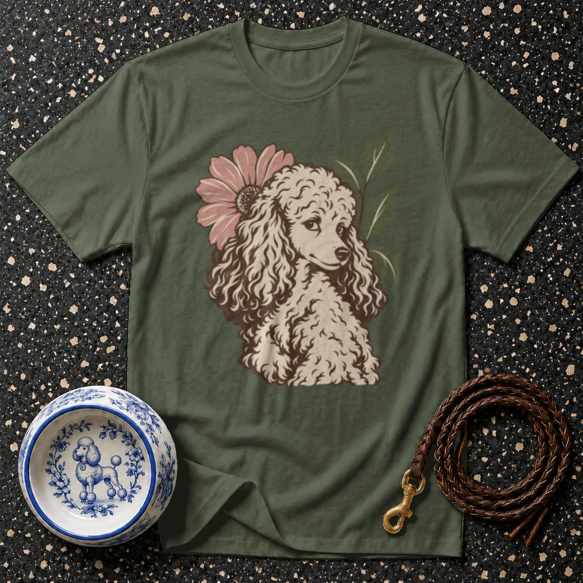 T-shirt Vintage Floral Poodle T-Shirt Vintage Poodle T-Shirt | Floral Dog Graphic Tee