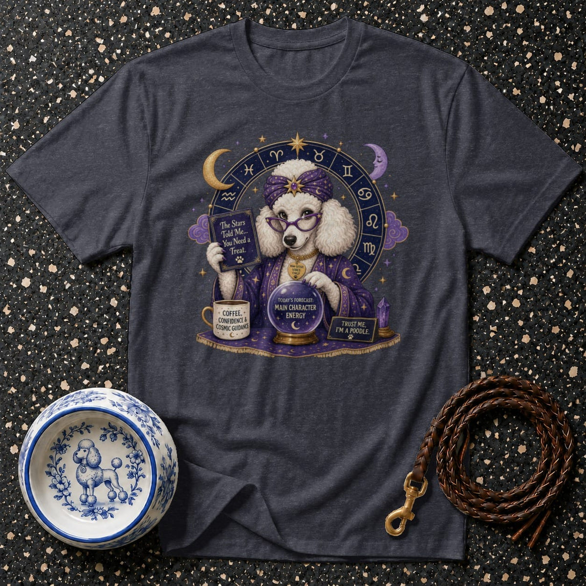 T-shirt Cosmic Fortune Poodle T-Shirt Poodle Fortune Teller T-Shirt | Cosmic Dog Lover Gift