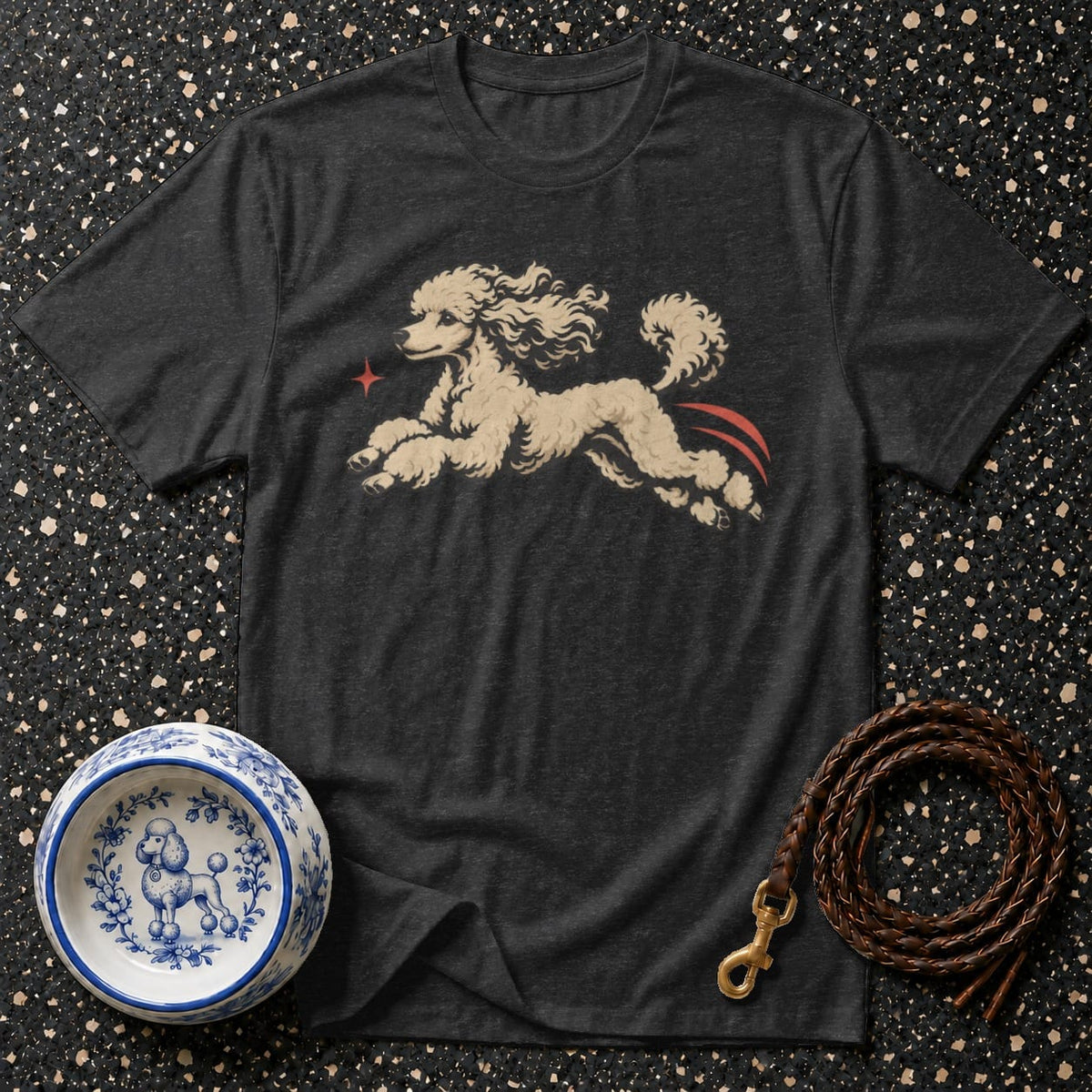T-shirt Retro Leaping Poodle T-Shirt Jumping Poodle T-Shirt | Vintage Dog Graphic Tee