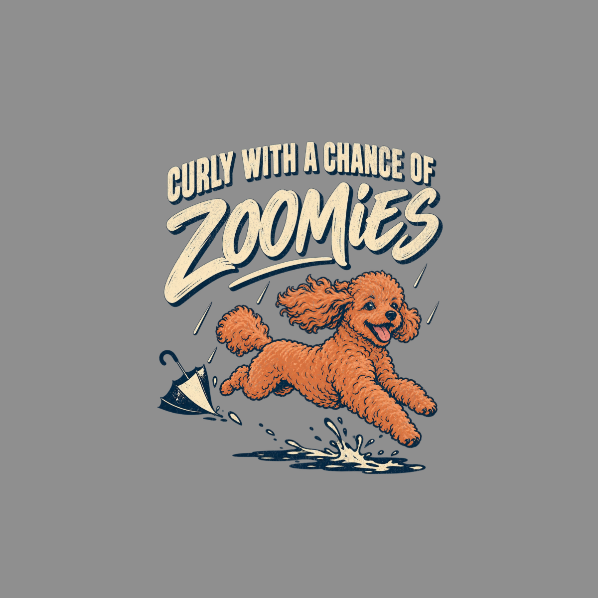 Curly Poodle Zoomies T-Shirt