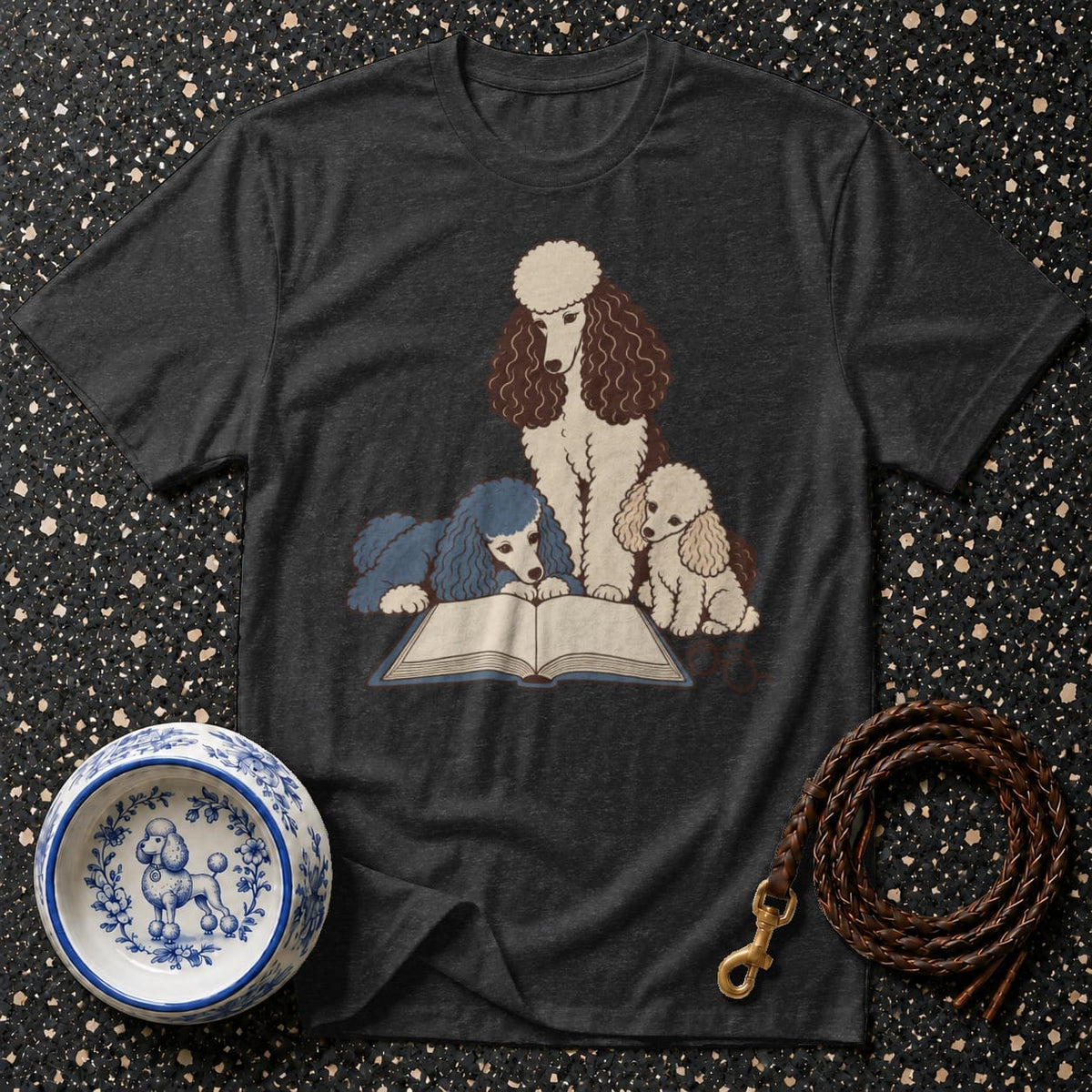T-shirt Poodle Book Club T-Shirt Poodle Reading T-Shirt | Whimsical Dog Apparel
