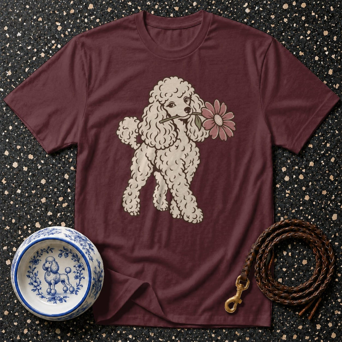 T-shirt Vintage Poodle Flower T-Shirt Poodle Flower T-Shirt | Premium Dog Apparel