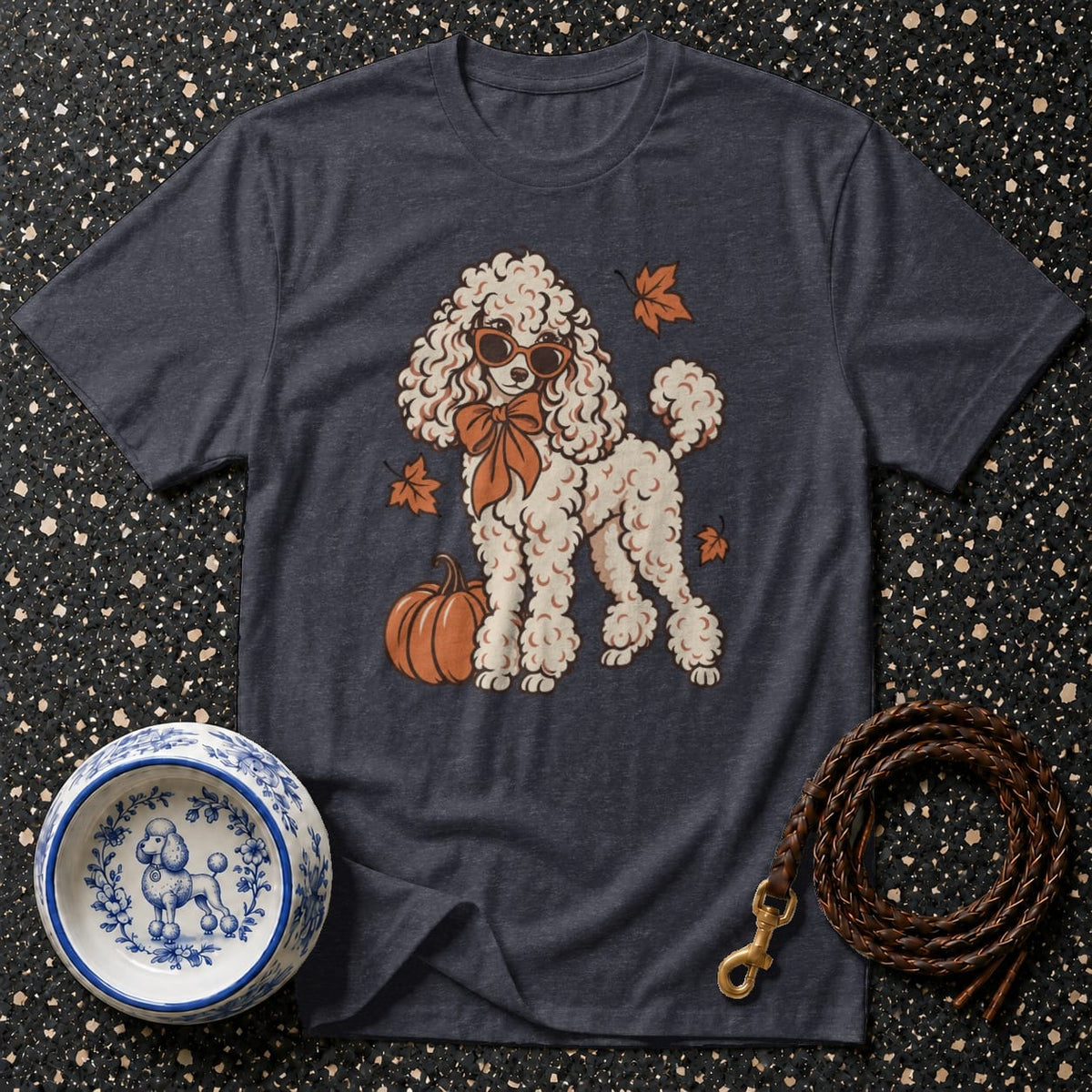 T-shirt Autumn Chic Poodle T-Shirt Poodle Pumpkin Spice T-Shirt | Premium Dog Apparel