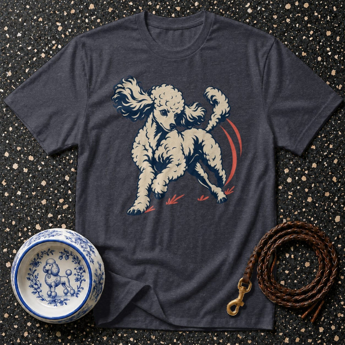 T-shirt Vintage Playful Poodle T-Shirt Vintage Poodle T-Shirt | Retro Dog Lover Apparel