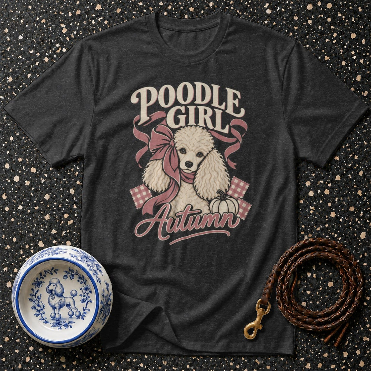 Retro Poodle Girl Autumn T-Shirt Poodle Girl Autumn T-Shirt | Premium Dog Apparel
