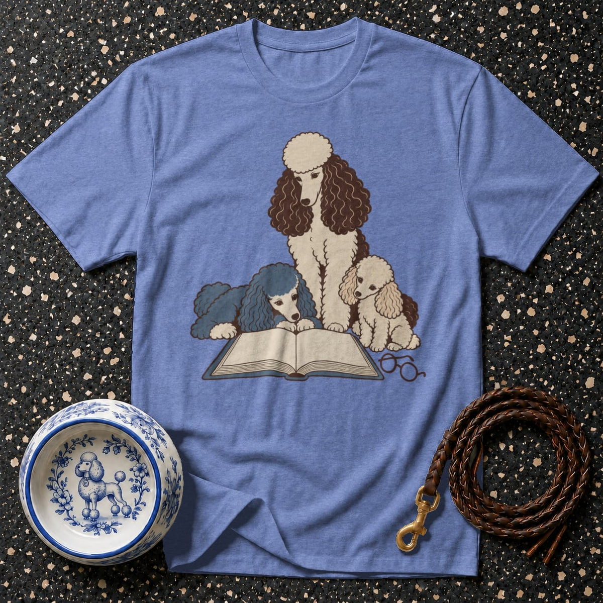 T-shirt Poodle Book Club T-Shirt Poodle Reading T-Shirt | Whimsical Dog Apparel