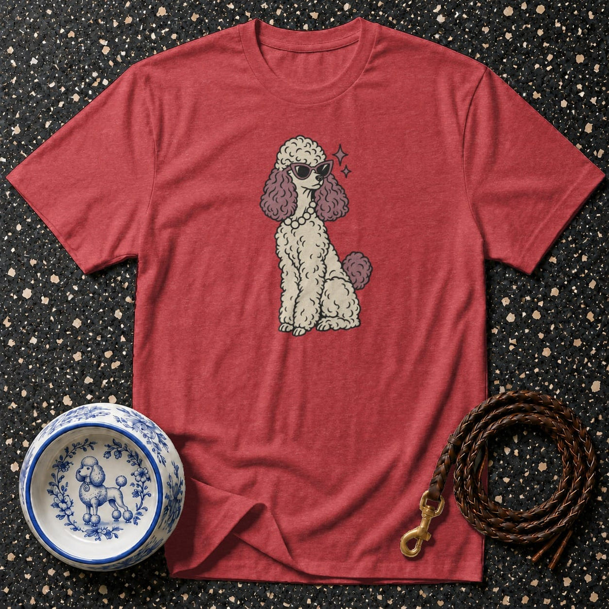 T-shirt Vintage Glam Poodle T-Shirt Poodle With Sunglasses T-Shirt | Premium Dog Apparel
