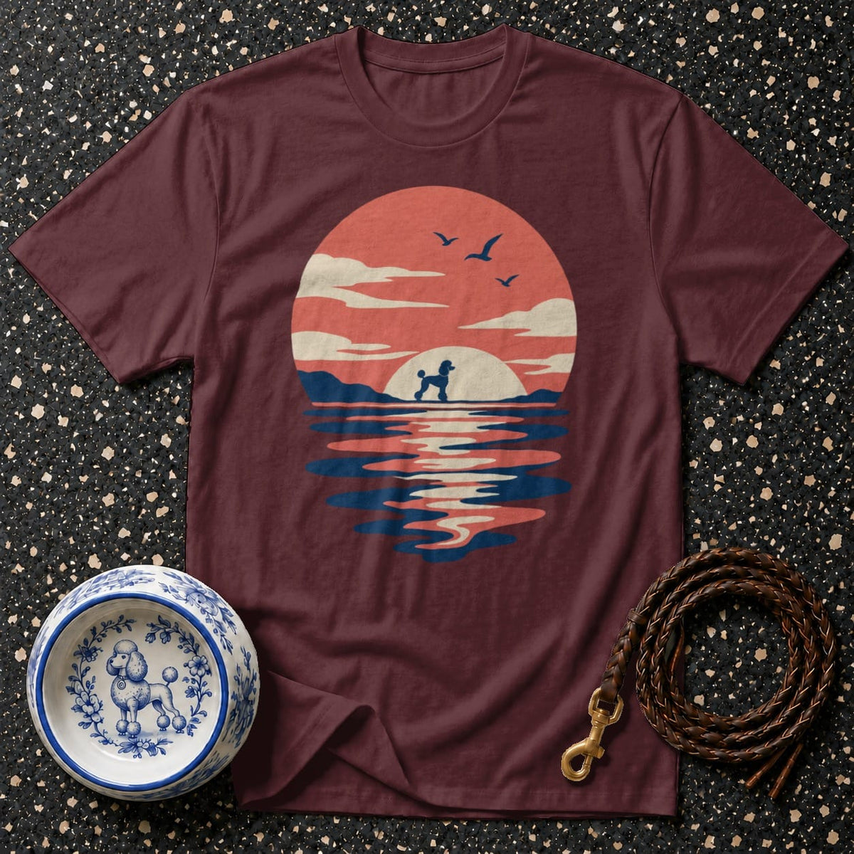 T-shirt Retro Poodle Sunset T-Shirt Poodle Sunset T-Shirt | Premium Dog Apparel