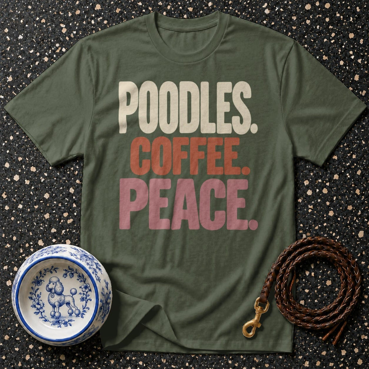 T-shirt Poodles Coffee Peace T-Shirt Poodles Coffee Peace T-Shirt | Premium Dog Lover Apparel
