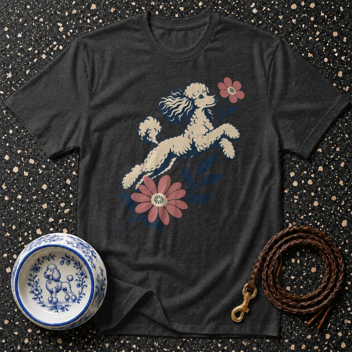 T-shirt Vintage Floral Poodle T-Shirt Vintage Poodle T-Shirt | Retro Floral Dog Tee