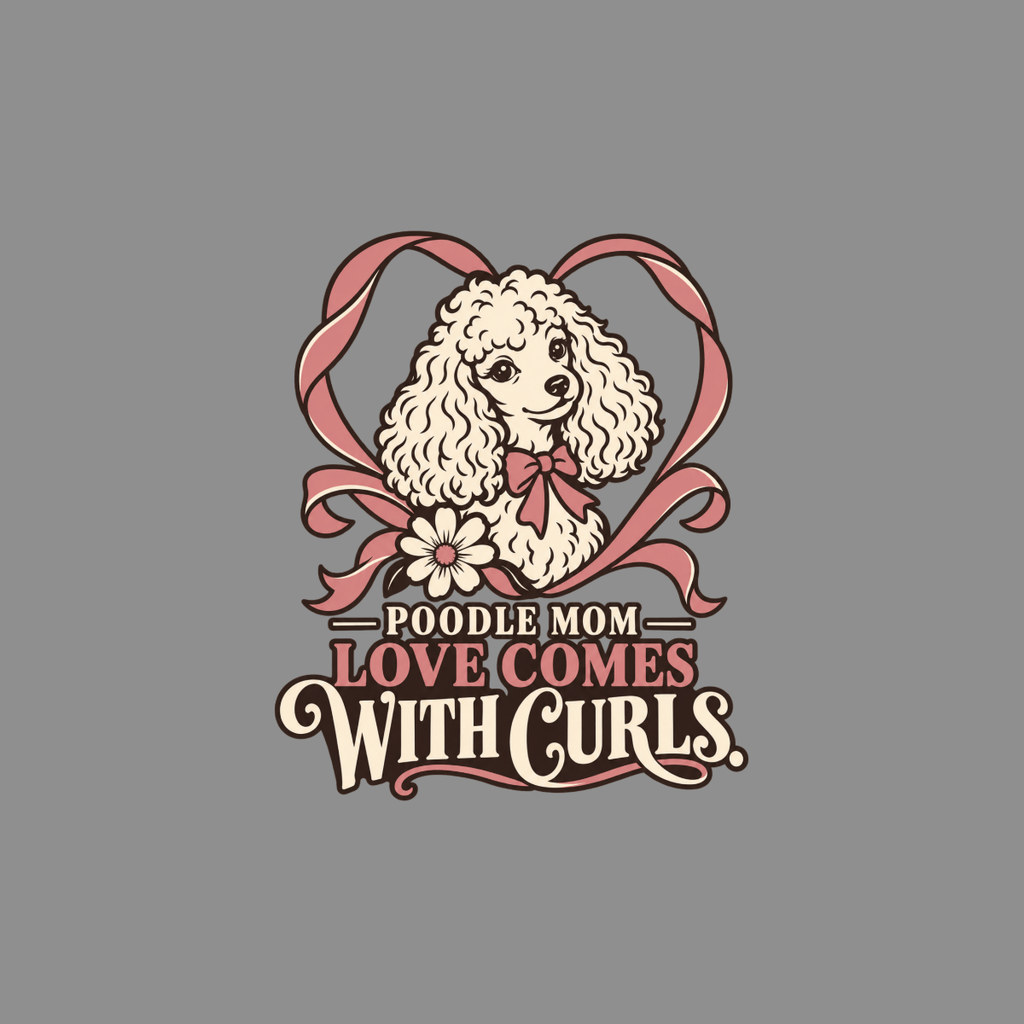 T-shirt Vintage Poodle Mom T-Shirt Poodle Mom T-Shirt | Love Comes With Curls