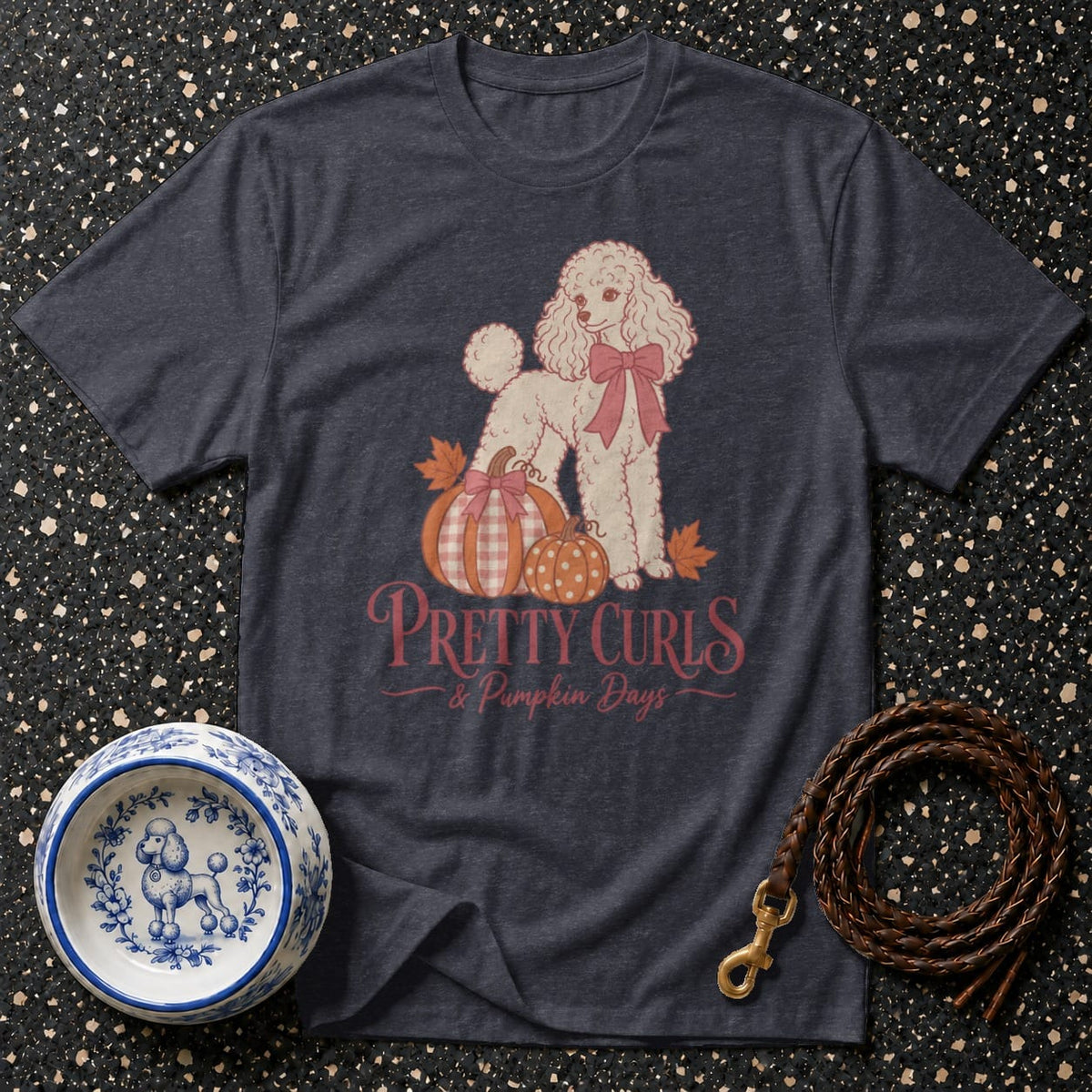 T-shirt Pretty Curls Fall Poodle T-Shirt Poodle Pumpkin Patch T-Shirt | Pretty Pups Apparel