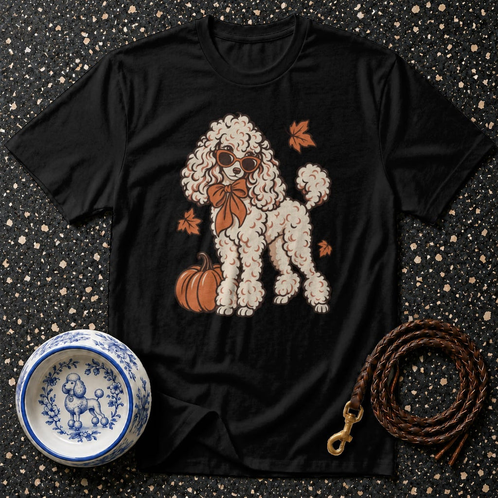 T-shirt Autumn Chic Poodle T-Shirt Poodle Pumpkin Spice T-Shirt | Premium Dog Apparel