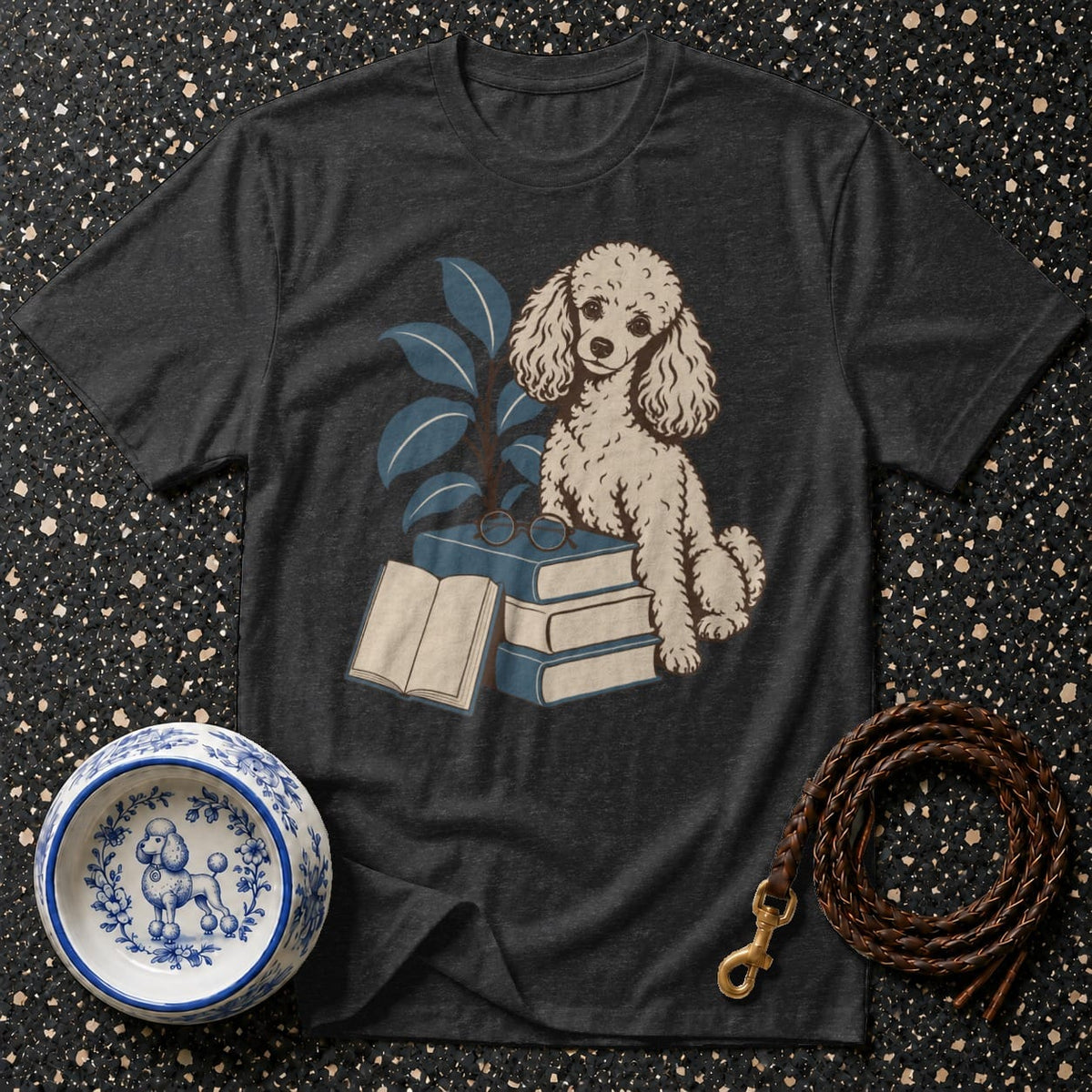 T-shirt Bookish Poodle Reader T-Shirt Poodle Reading T-Shirt | Premium Dog Lover Apparel