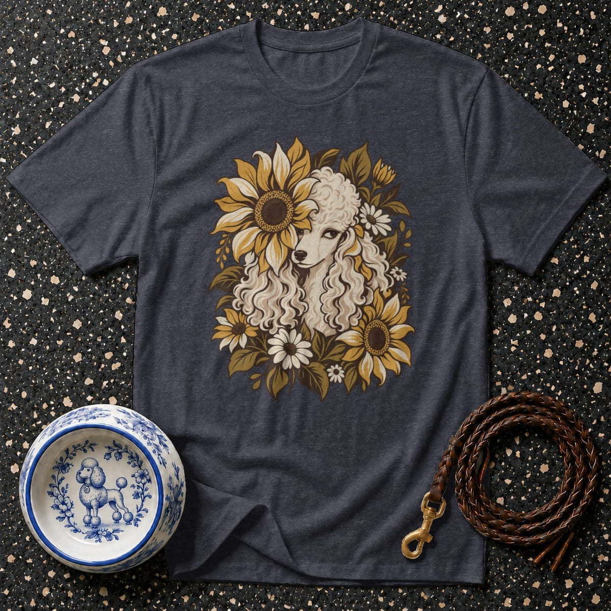 T-shirt Sunflower Poodle Bloom T-Shirt Poodle Sunflower T-Shirt | Premium Dog Apparel