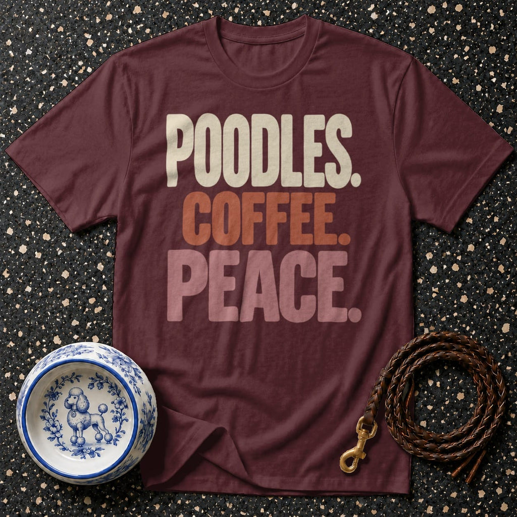 T-shirt Poodles Coffee Peace T-Shirt Poodles Coffee Peace T-Shirt | Premium Dog Lover Apparel