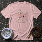 Pink t-shirt with poodle graphic and text "I HAVE A TYPE IT HAS CURLS."