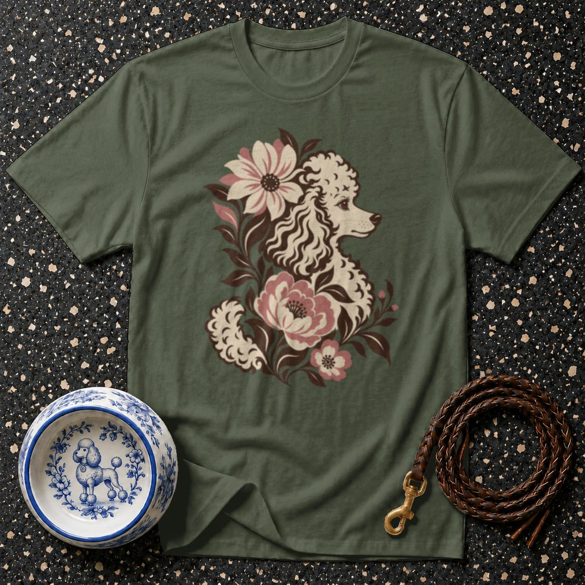 T-shirt Vintage Floral Poodle T-Shirt Vintage Poodle Floral T-Shirt | Retro Dog Art Tee