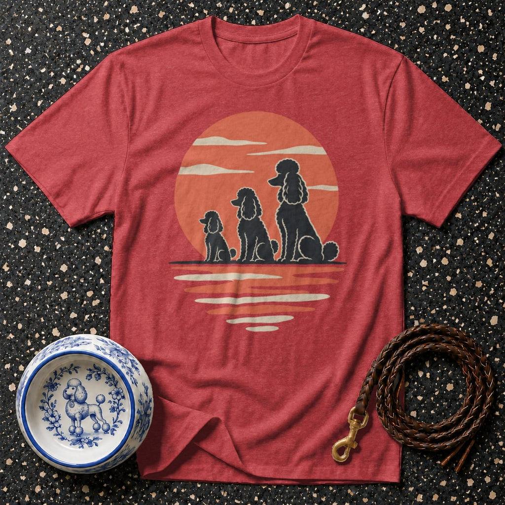 T-shirt Sunset Poodle Trio T-Shirt Poodle Sunset T-Shirt | Premium Dog Apparel