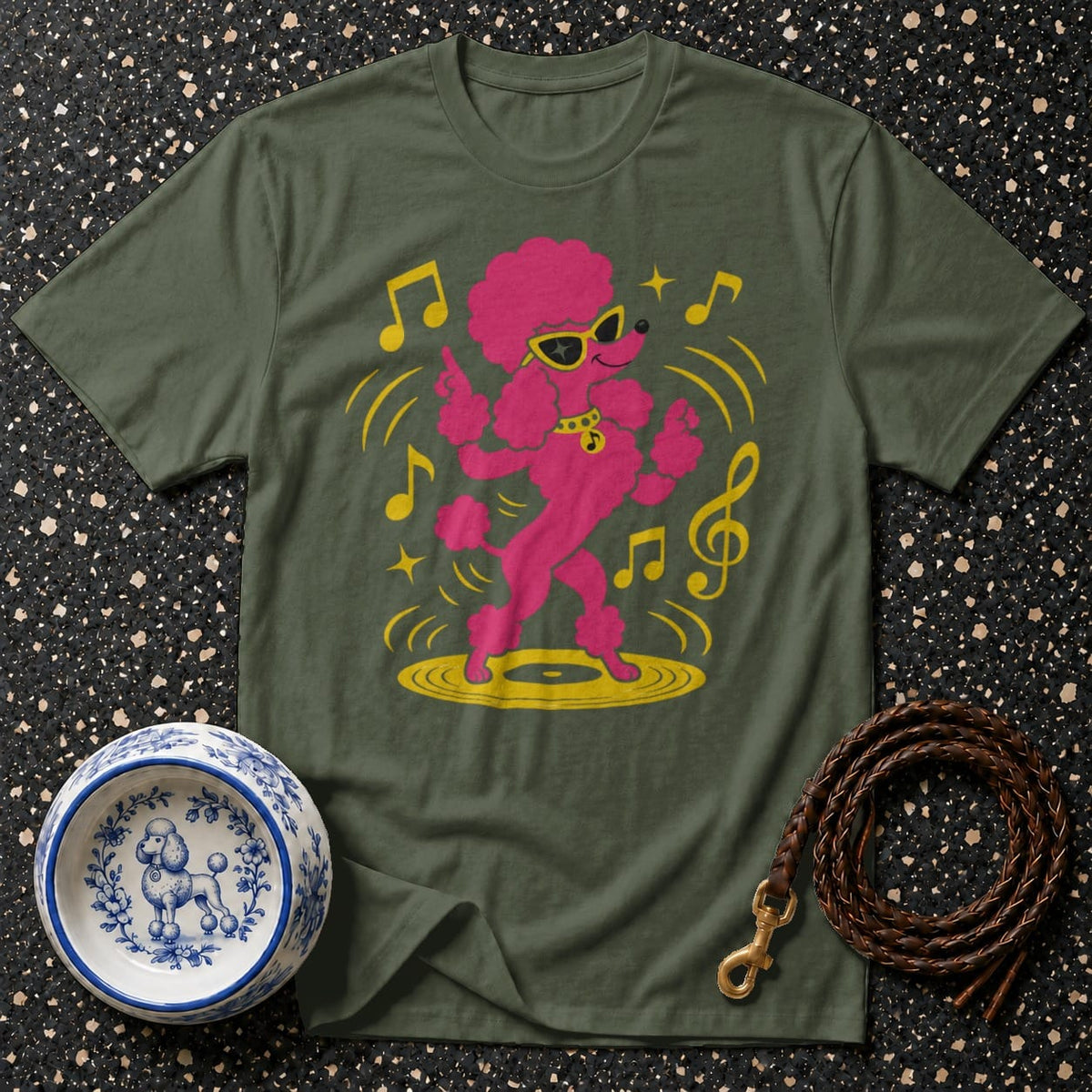 T-shirt Groovy Pink Poodle T-Shirt Dancing Poodle T-Shirt | Retro Dog Tee