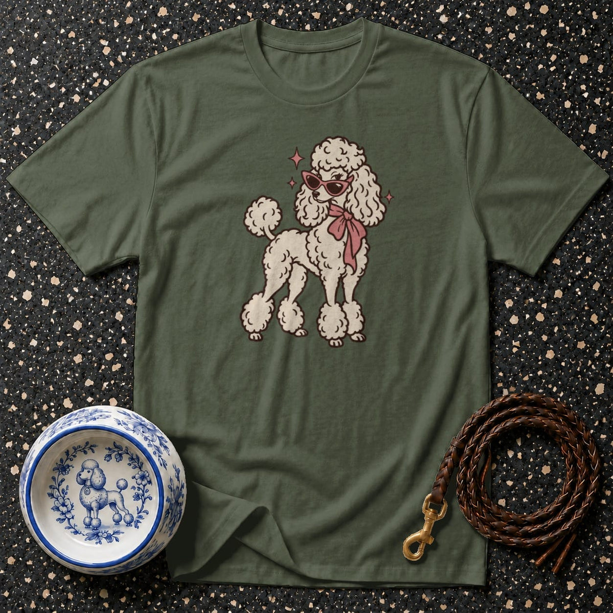 T-shirt Retro Glam Poodle T-Shirt Poodle with Sunglasses T-Shirt | Chic Dog Apparel