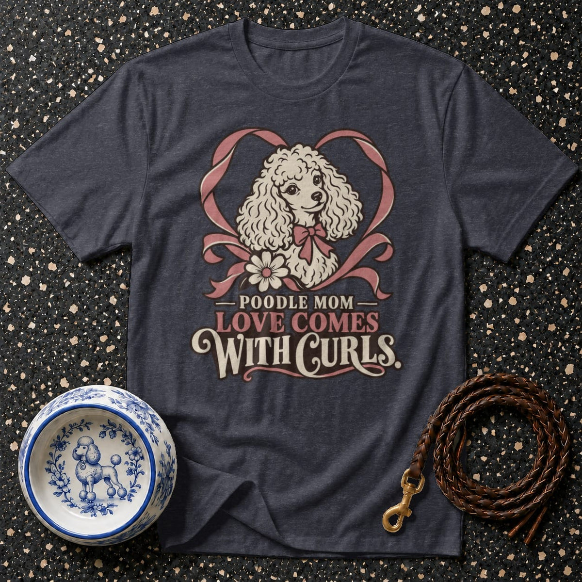 T-shirt Vintage Poodle Mom T-Shirt Poodle Mom T-Shirt | Love Comes With Curls
