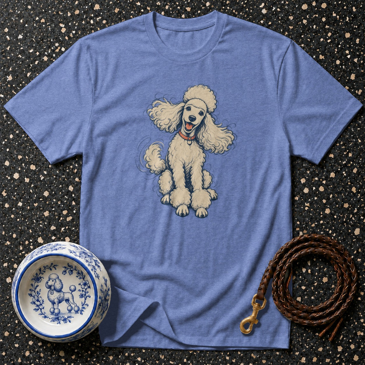 Playful Poodle Sketch T-Shirt