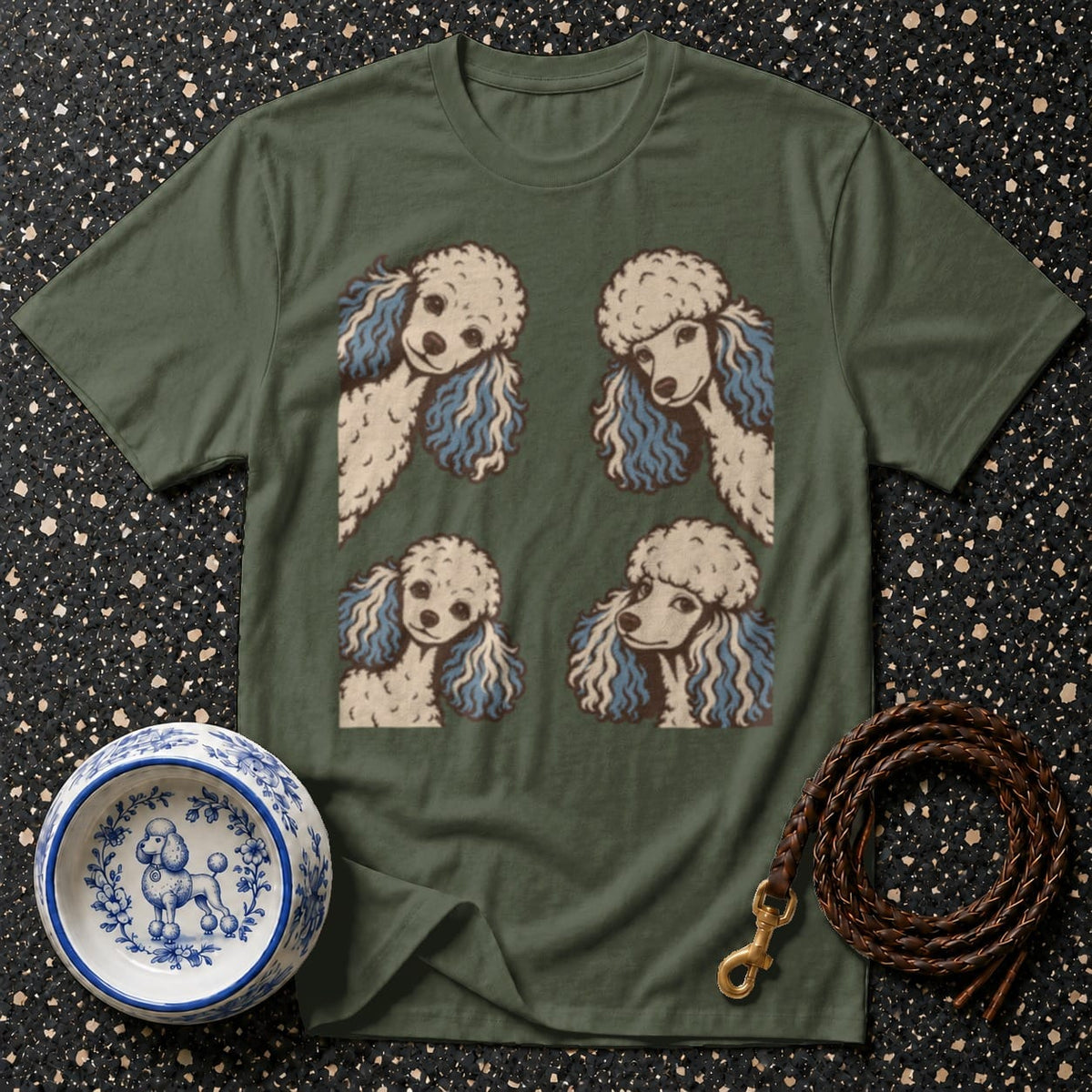 T-shirt Vintage Poodle Graphic T-Shirt Poodle Portrait T-Shirt | Adorable Dog Apparel
