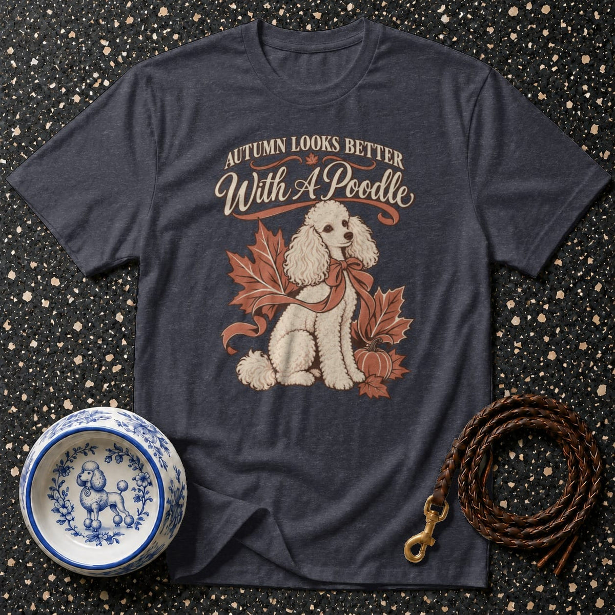 Autumn With A Poodle T-Shirt Autumn Poodle T-Shirt | Dog Lover Apparel